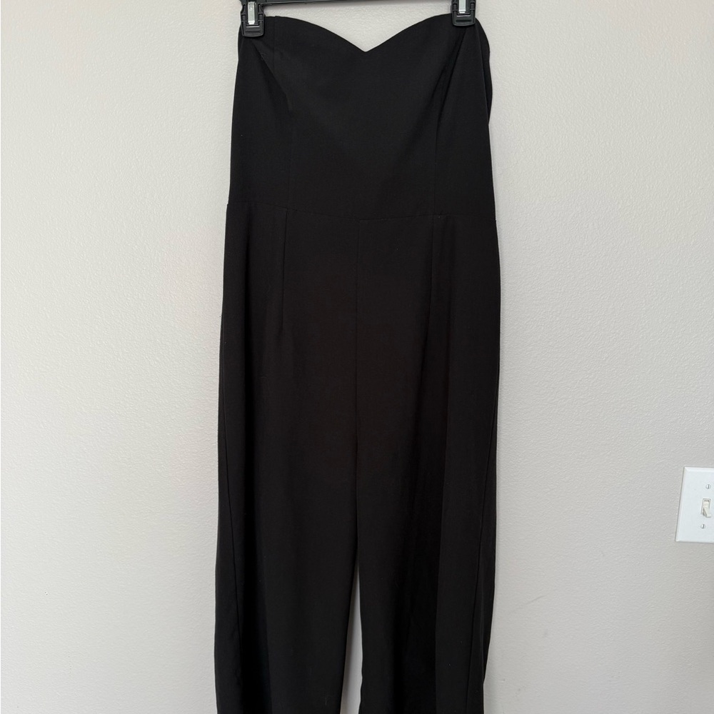 Free Press Women’s Black Strapless Wide Leg Jumpsuit